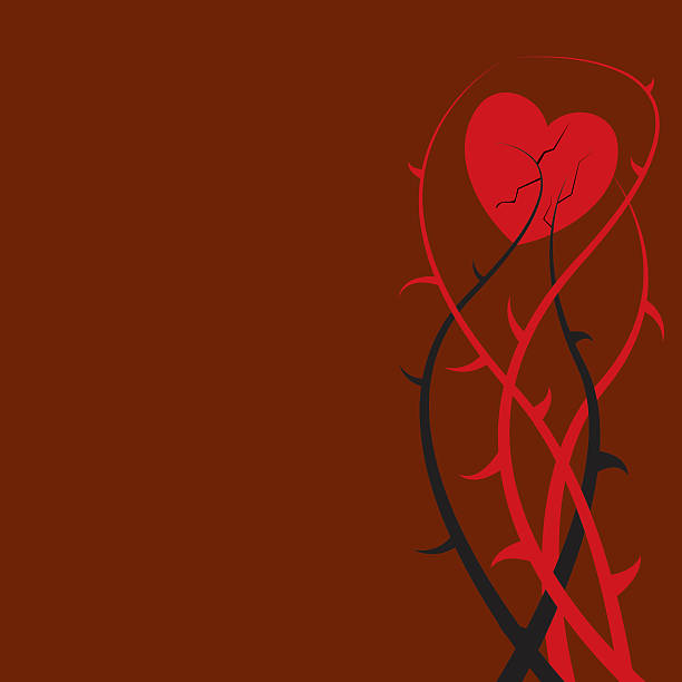 ilustrações, clipart, desenhos animados e ícones de coração e espinhos - thorn relationship difficulties heart shape love