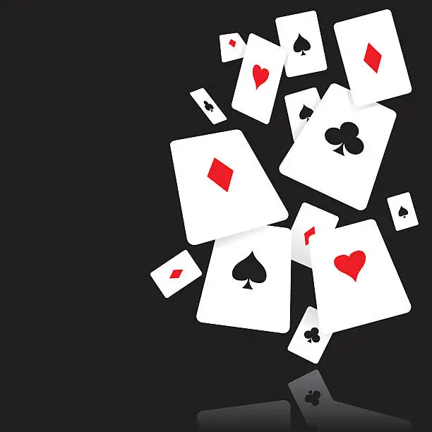 Vector illustration of Falling Cards