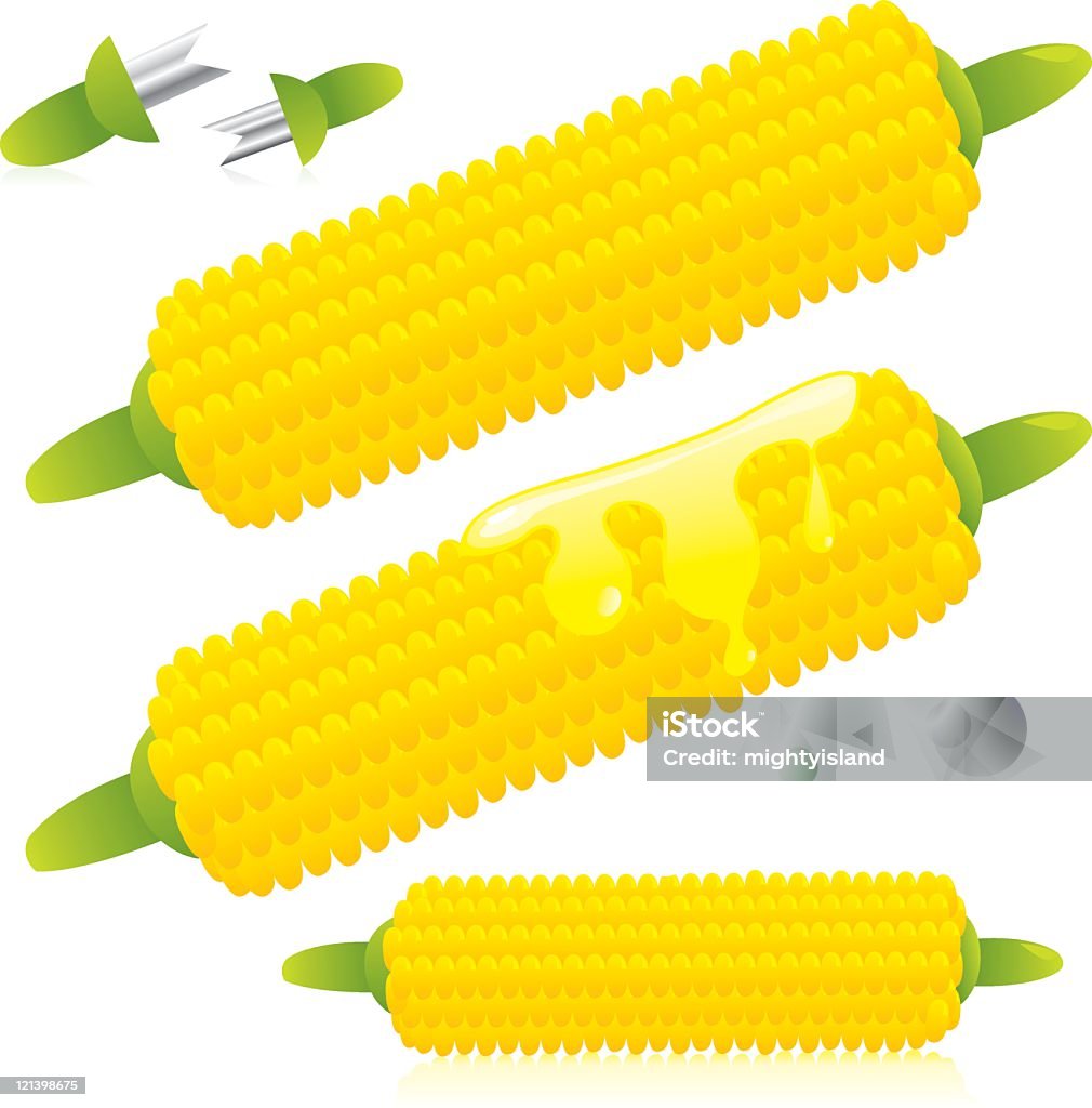 Kolby kukurydzy - Grafika wektorowa royalty-free (Kolba kukurydzy)