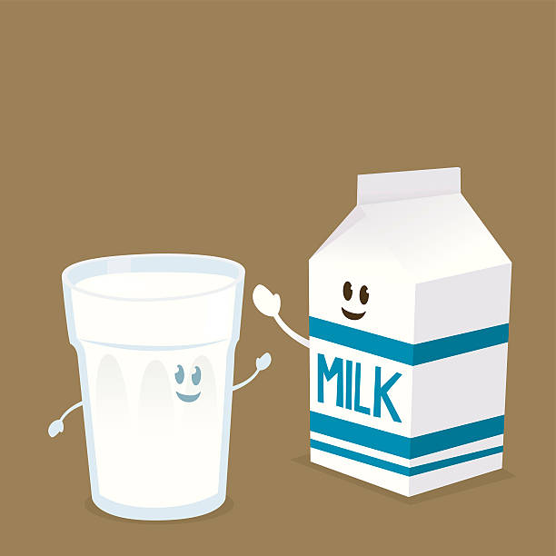 Drink Milk vector art illustration