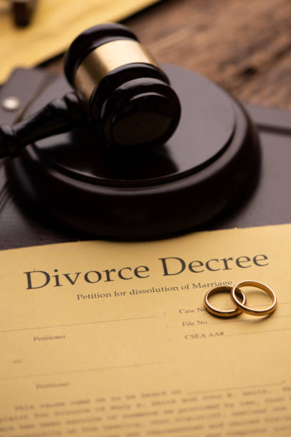Divorce decree. Conflict, petition. stock photo