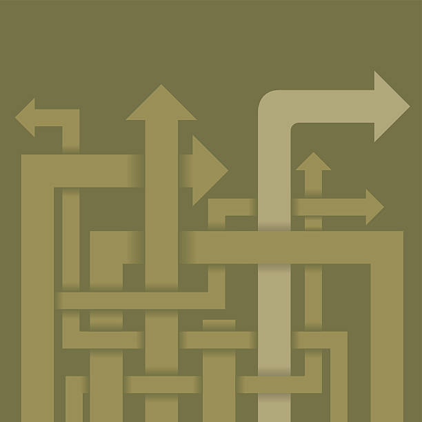 Maze of Arrows vector art illustration