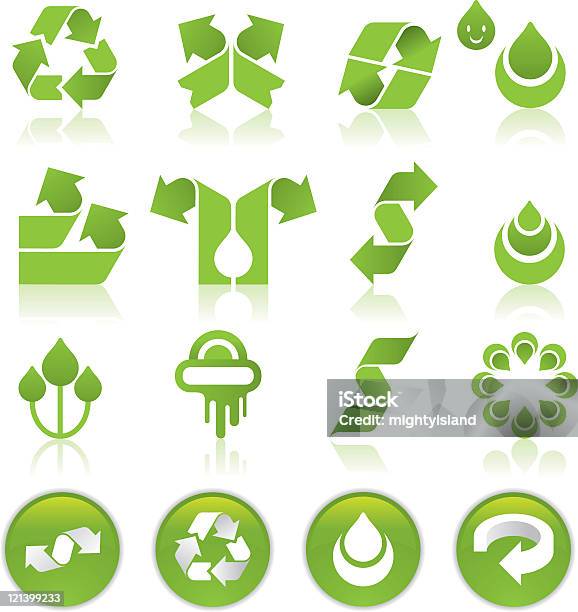 Icônes De Recyclage Vecteurs libres de droits et plus d'images vectorielles de Couleur verte - Couleur verte, Ensemble d'icônes, Environnement