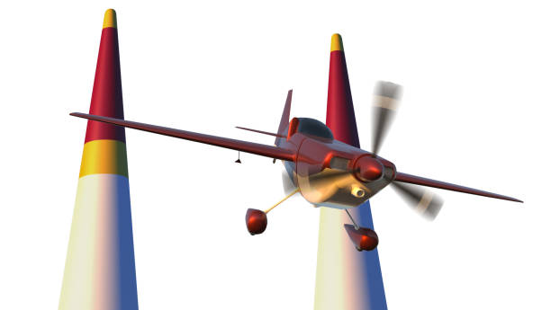 istock Sports plane on air racing isolated on white. 1213996135