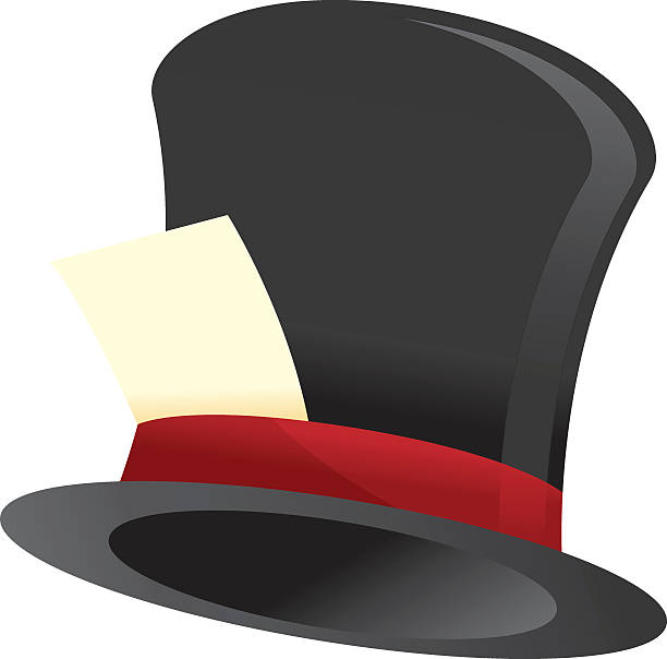 Top Hat V4.0 - Wand and Stars vector art illustration