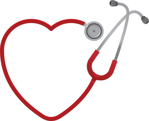 Heart Shaped Stethoscope vector art illustration