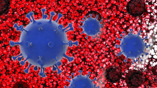 istock Coronavirus blood cells under a microscope 3D virus 2019-nCoV abstract background epidemic pandemic protection stop KOVID-19 1214000077