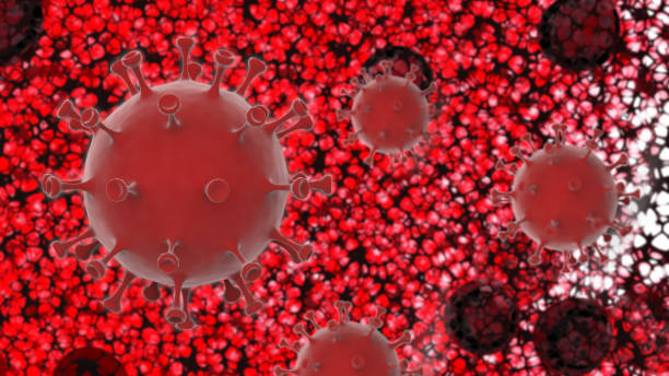 istock Coronavirus blood cells under a microscope 3D virus 2019-nCoV abstract background epidemic pandemic protection stop KOVID-19 1214000120