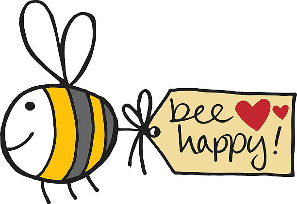 Bee with Message vector art illustration