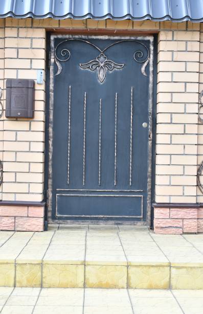 istock Closed metal door 1214003043