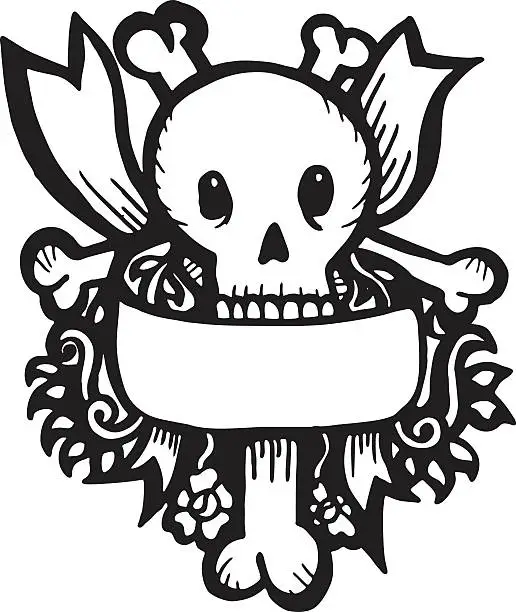 Vector illustration of Skull Banner