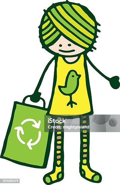 Recycling Stock Vektor Art und mehr Bilder von Einkaufen - Einkaufen, Einzelhandel - Konsum, Erwachsene Person