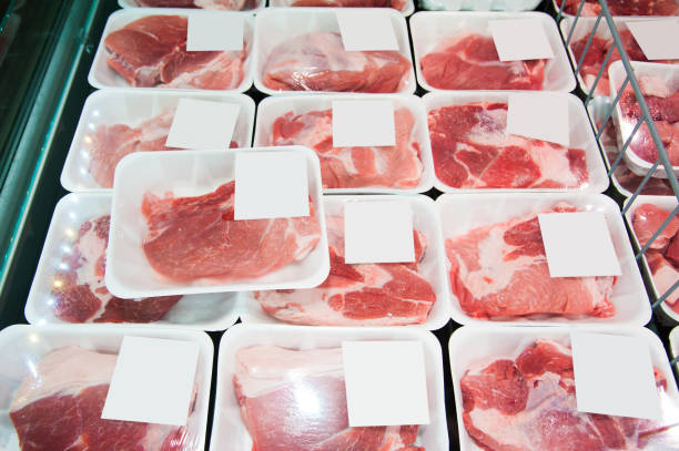 istock Meat at a butcher shop 1214005144