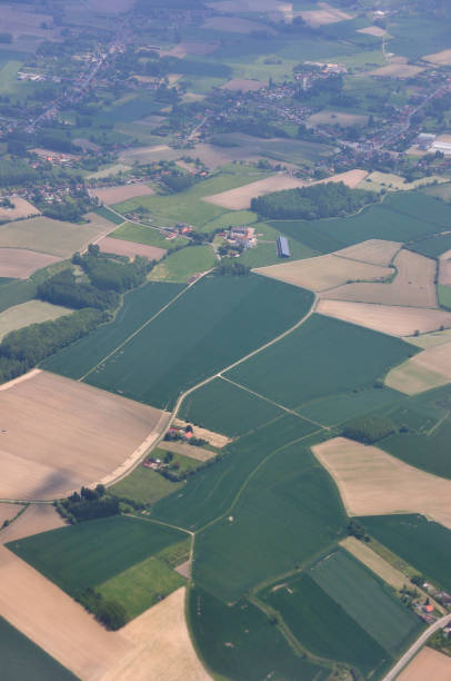istock aerial view in France, flight by plane 1214008029