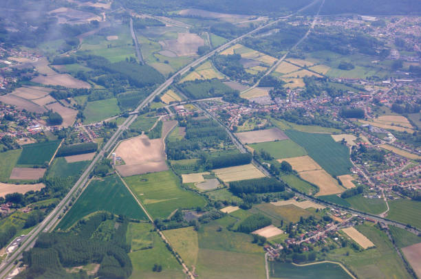 istock aerial view in France, flight by plane 1214008366