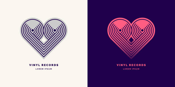 ilustrações de stock, clip art, desenhos animados e ícones de emblem of the vinyl record. linear sign. vector illustration music. - radio gramophone