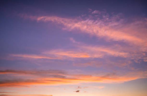 istock Beautiful gold cloudy twilight sky after sunset, before sunrise 1214013735