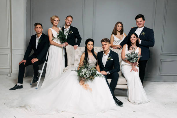 istock Group wedding photo in the studio 1214015761