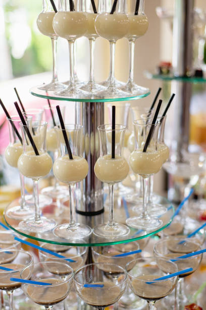 istock Different fresh alcoholic cocktail in glass on bar table, many colorful drinks. Party and holiday celebration concept 1214019949