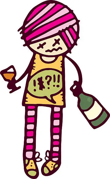 Vector illustration of Party Girl