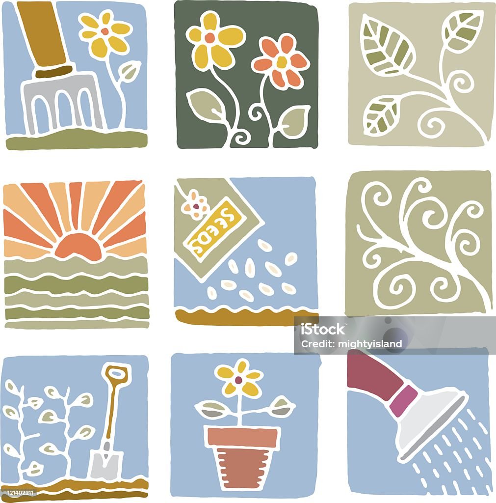 Gardening and Plant illustrations  Flower stock vector