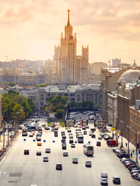 istock Rush Hour in Moscow Street. Aerial View. 1214023317