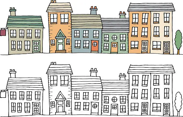 Vector illustration of Village street