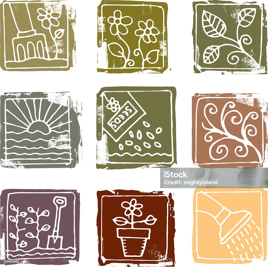 Ogrodnictwo ikony - Grafika wektorowa royalty-free (Bez ludzi)