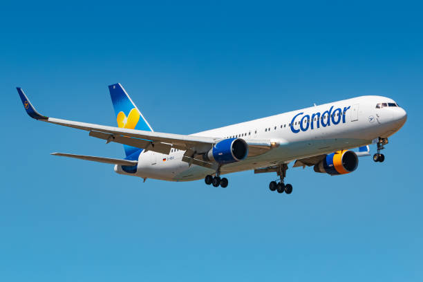 Condor Boeing 767 airplane at Frankfurt stock photo