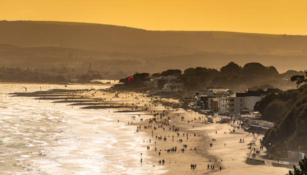 Sunset over Sandbanks in Poole, Dorset.