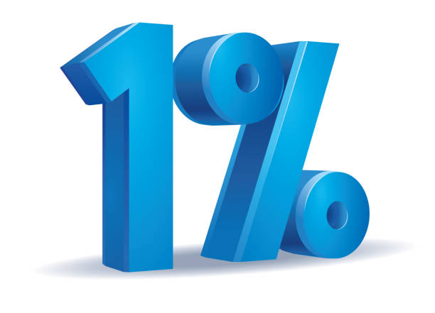 wektor procentowy w kolorze niebieskim, 1 - jeden przedmiot stock illustrations