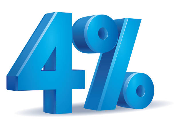 Percentage vector in blue color, 4 vector art illustration