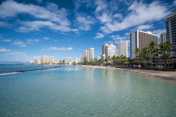 istock Waikiki beach  in Oahu Hawaii 1214044637