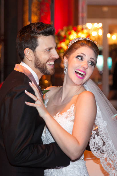 istock Bride and groom dancing at wedding party 1214045233
