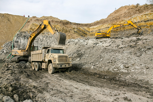 Industry mining construction transport machinery truck.