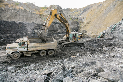 Múzquiz, Mexico, January 16 -- A coal mine in the Múzquiz region in the state of Coahuila in northern Mexico, about 100 kilometers from the border between Mexico and the United States.