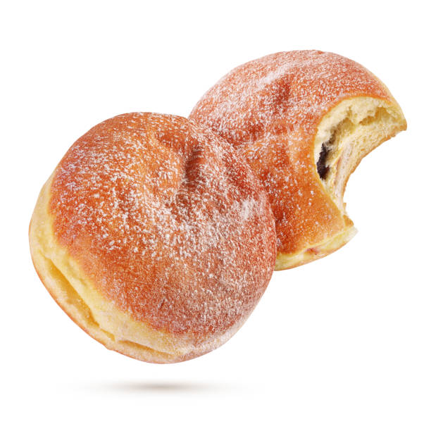 istock Berliner pfannkuchen or donut isolated on white background 1214049681