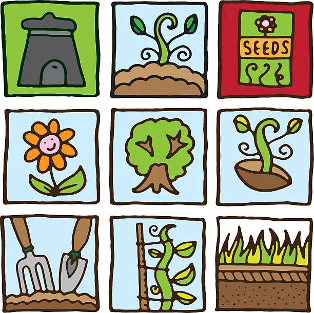 Vector illustration of Gardening and growth