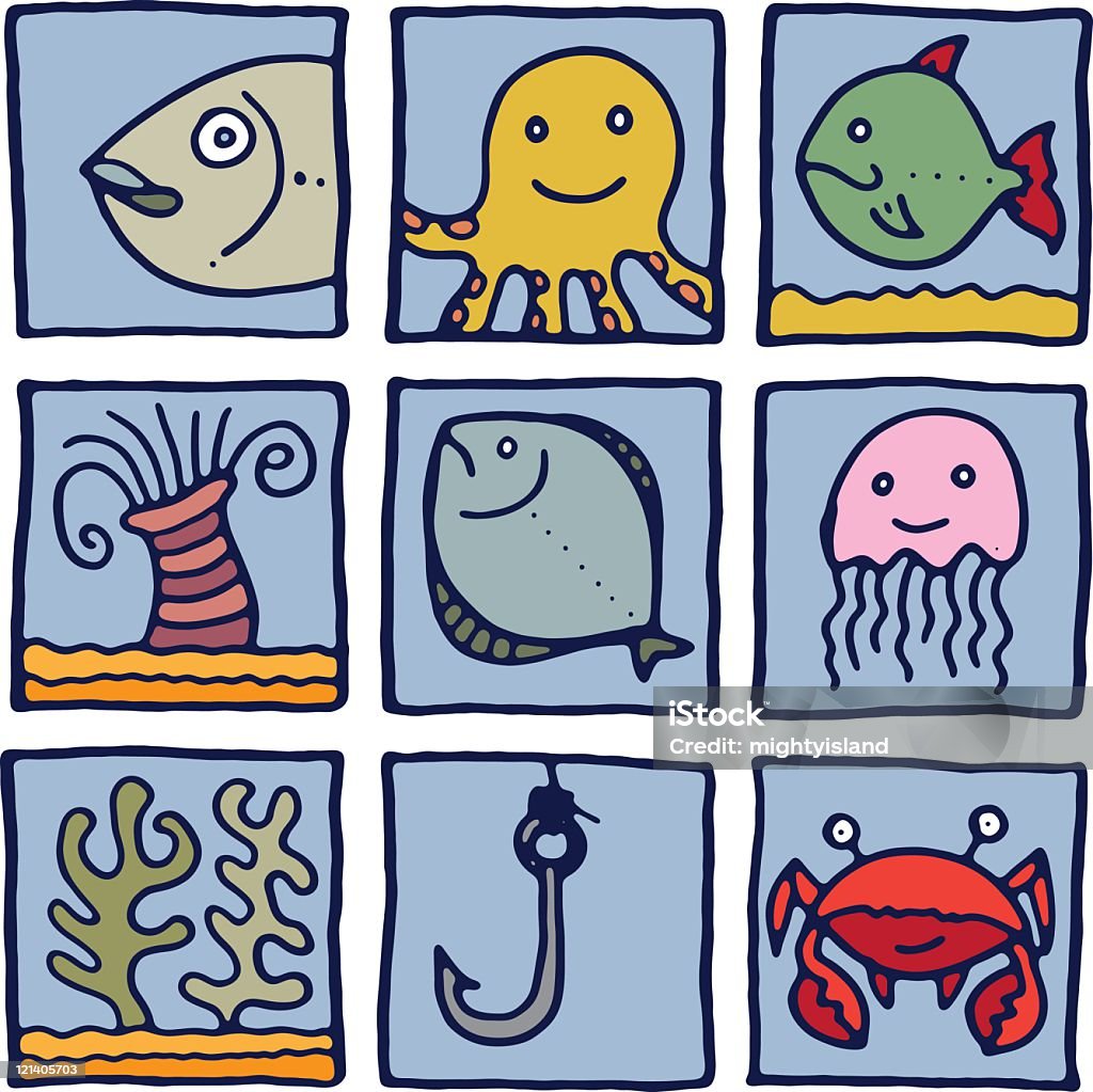 Criaturas al mar - arte vectorial de Alga Marina libre de derechos