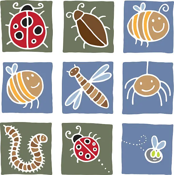 Vector illustration of Insect prints