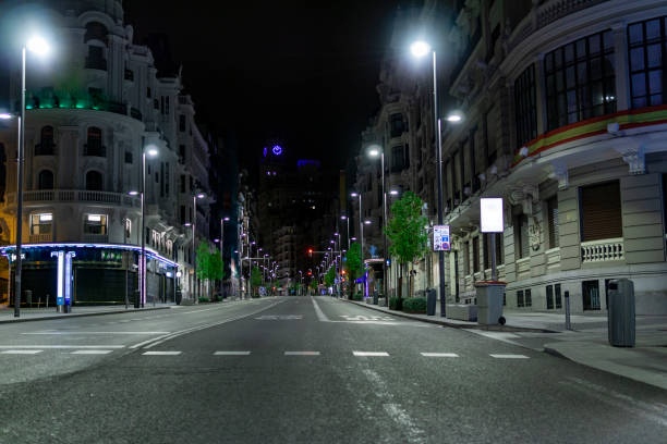 istock empty street of madrid by quarantine 1214060308