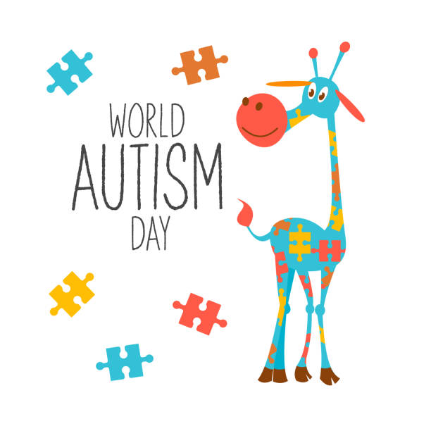 ilustrações, clipart, desenhos animados e ícones de dia mundial do autismo. ilustração vetorial em estilo de desenho animado. - design month part of puzzle