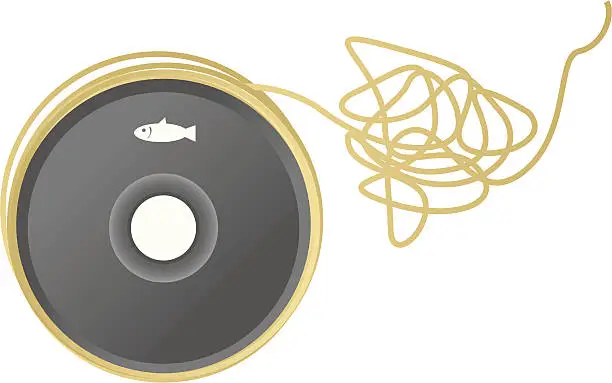 Vector illustration of Fly fishing line