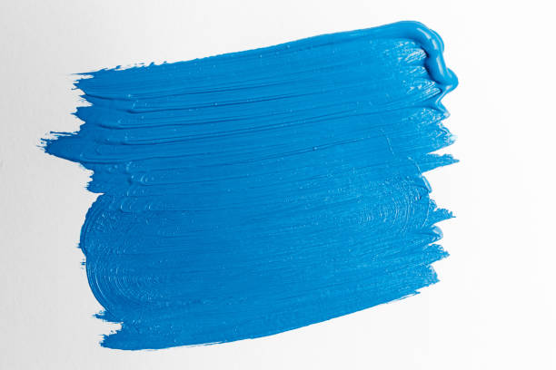 istock Abstract texture of classic blue paint on paper. Brush and paint texture. White background. Brush stroke. Art concept 1214067555