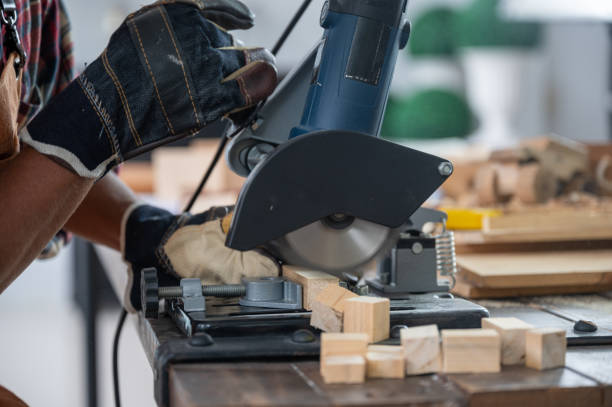 istock The carpenter is using the tools to work in the wooden studio. 1214069022