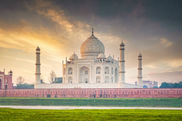istock Taj Mahal View at Sunrise Agra India 1214069476