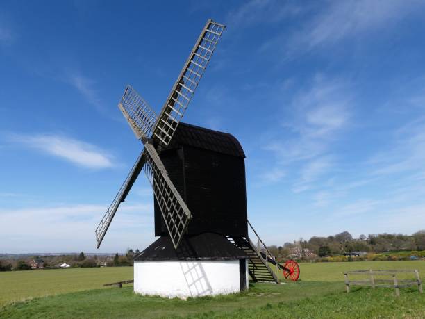 Free picture: windmill, buildings, wagon, architecture, village, grass ...