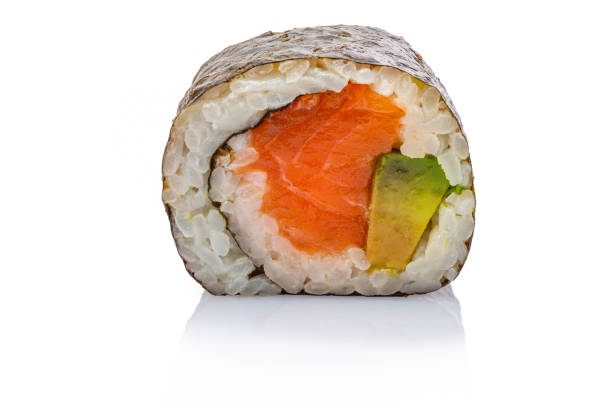 istock Futomaki Sushk with Salmon and avocado close-up 1214074492