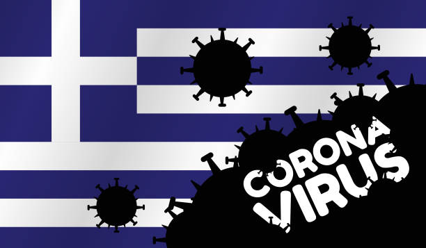 coronavirus w grecji. - flag national flag greek flag greece stock illustrations