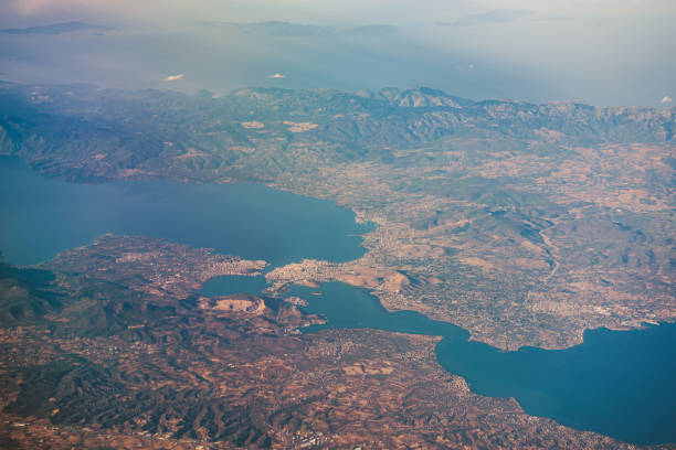 istock Aerial view of Chalcis, Greece 1214075625